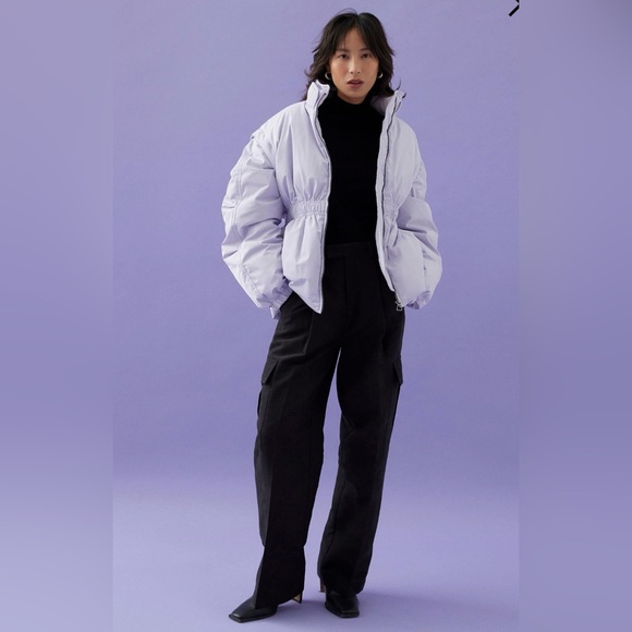 NWT Love bonito puffer jacket and convert to vest purple size l-xl - Picture 3 of 14